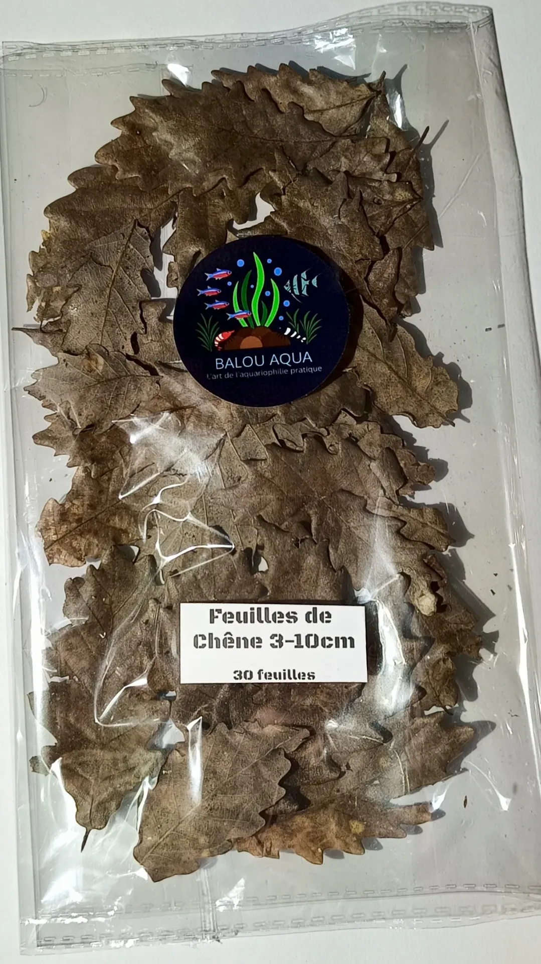 Feuilles de Chêne pour Aquarium Crevettes et Poissons - 30 Feuilles