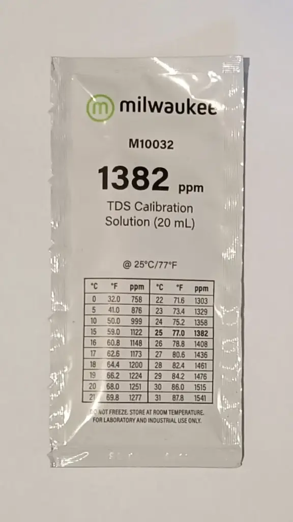 Solution de calibration 1382 ppm TDS – étalonnage conductimètre aquarium crevettes